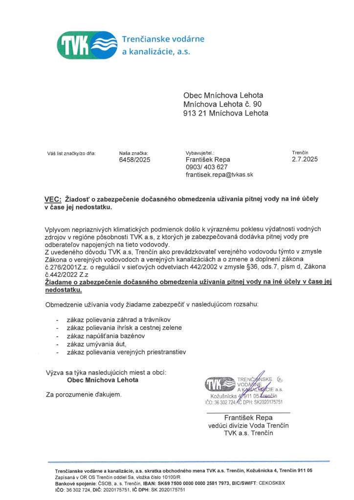 Oznam TVK